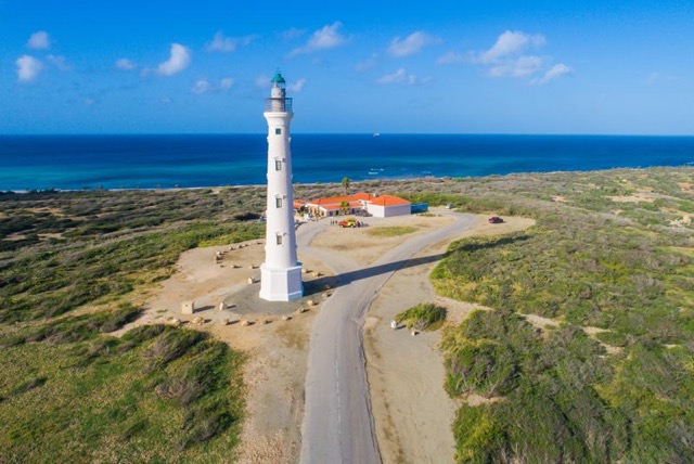 The California Lighthouse on a hill above the coast